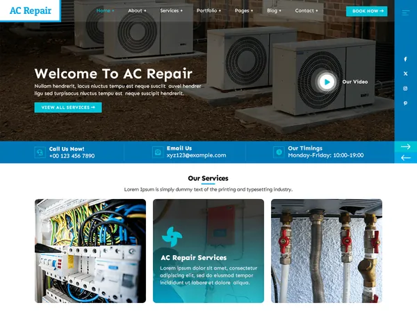 Modelo de site AC Repairing Services — Serviços técnicos