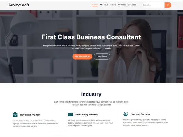 Modelo de site Advizecraft — Negócios e agência