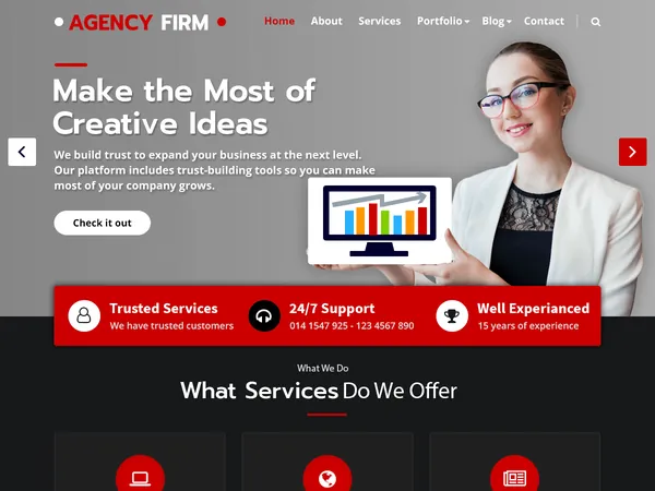 Modelo de site Agency Firm — Negócios e agência