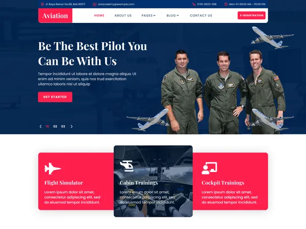 Modelo de site Aviation Industry — Serviços técnicos